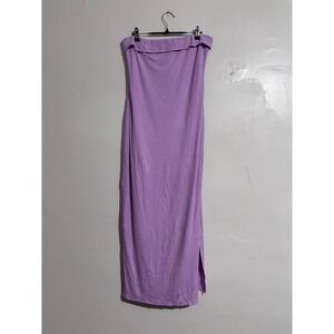 NWT large Purple Ribbed Knit Bodycon Maxi Dress Strapless Casual Party Cocktail